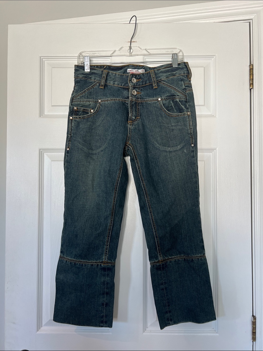 Triple Five Soul Indigo Flared Wide-Leg Jeans